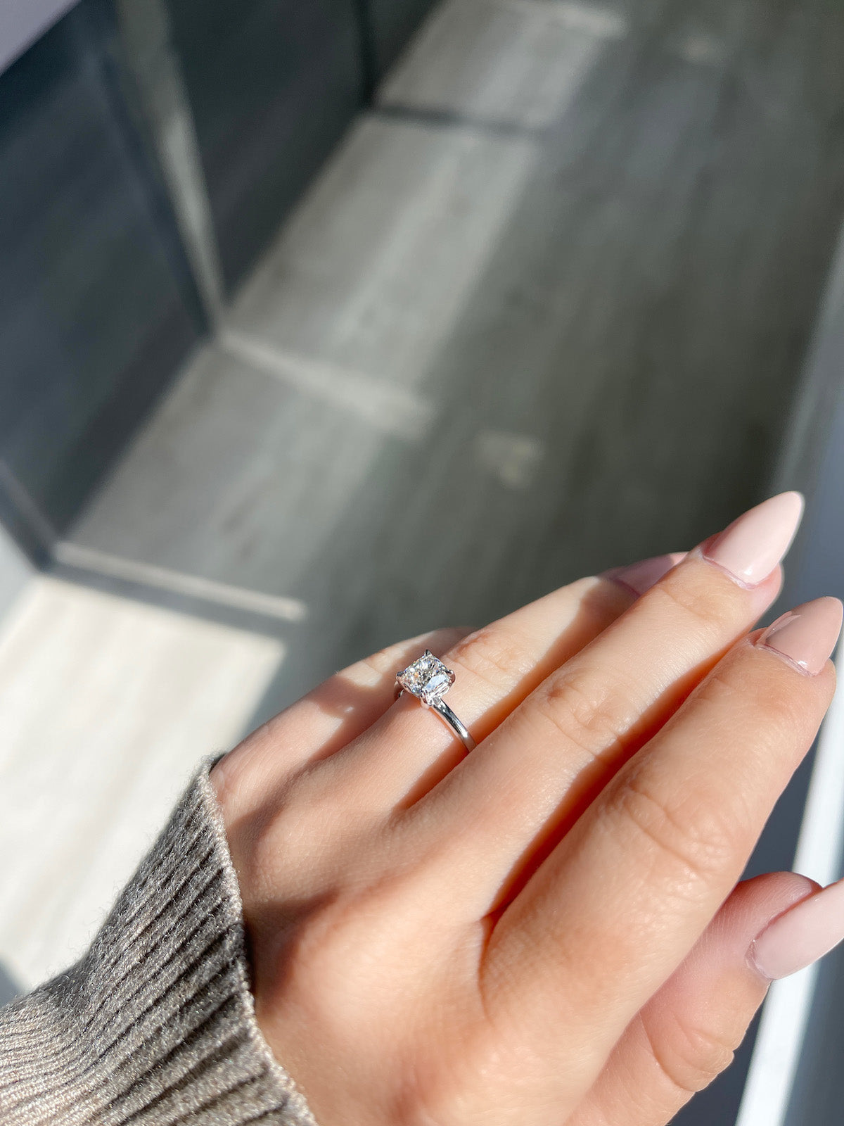Platinum Blue Diamond Engagement Ring 1.36 Carat SI1 Handmade Unique  Certified